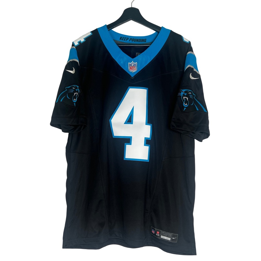 NWT Nike Carolina Panthers Tetairoa McMillan 4 NFL Jersey Black Blue Mens Large